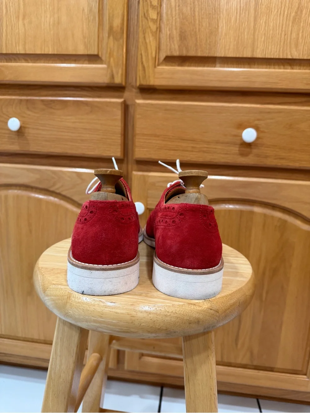 BOLD! by SOCIETY.com red suede wingtip/brogue oxfords sz 10
